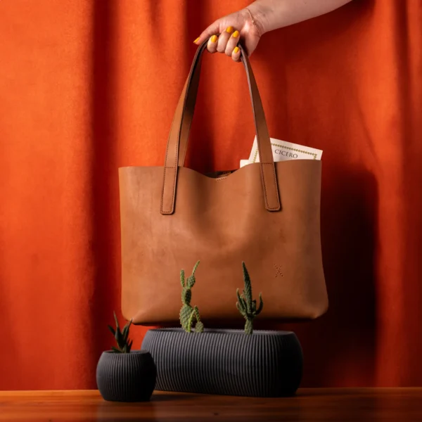 Deri Çanta Tote Bag - Şıklık Ve Sadelik Bir Arada - Gerçek Deri & El Yapımı